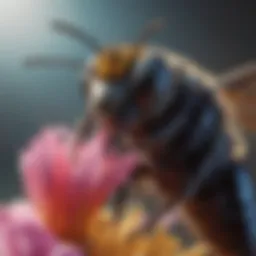 Close-up view of a carpenter bee on a flower