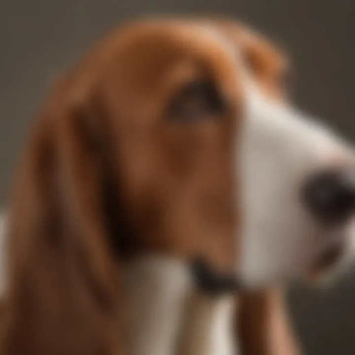 An enchanting portrait of a Basset Hound with soulful eyes, capturing the breed's affectionate nature and charm.