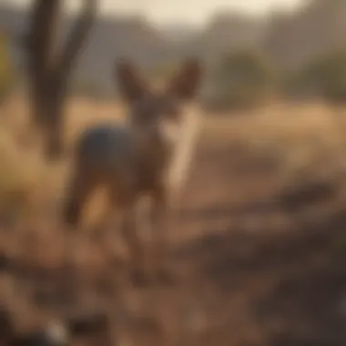 The Urgent Need for Conservation A landscape showing the impact of habitat destruction on jackal populations.