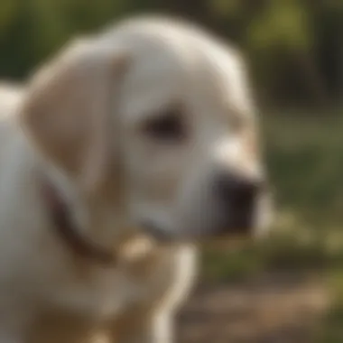 Labrador puppy receiving training with positive reinforcement