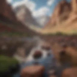 A breathtaking view of a national park showcasing its diverse landscape and unique geological features.