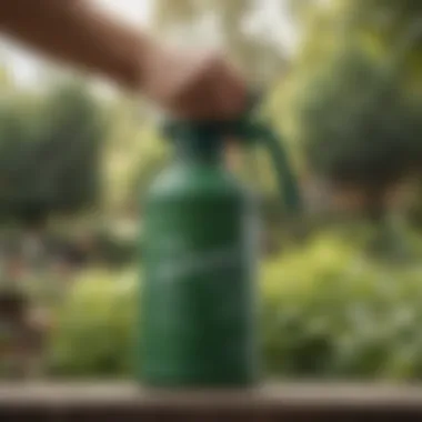 Close-up view of a top-rated garden sprayer showcasing its ergonomic design.