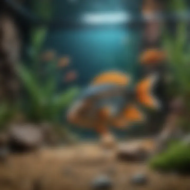 A beautifully arranged aquarium showcasing various unique fish species