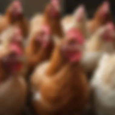 A comparison chart of different breeds of large laying hens.