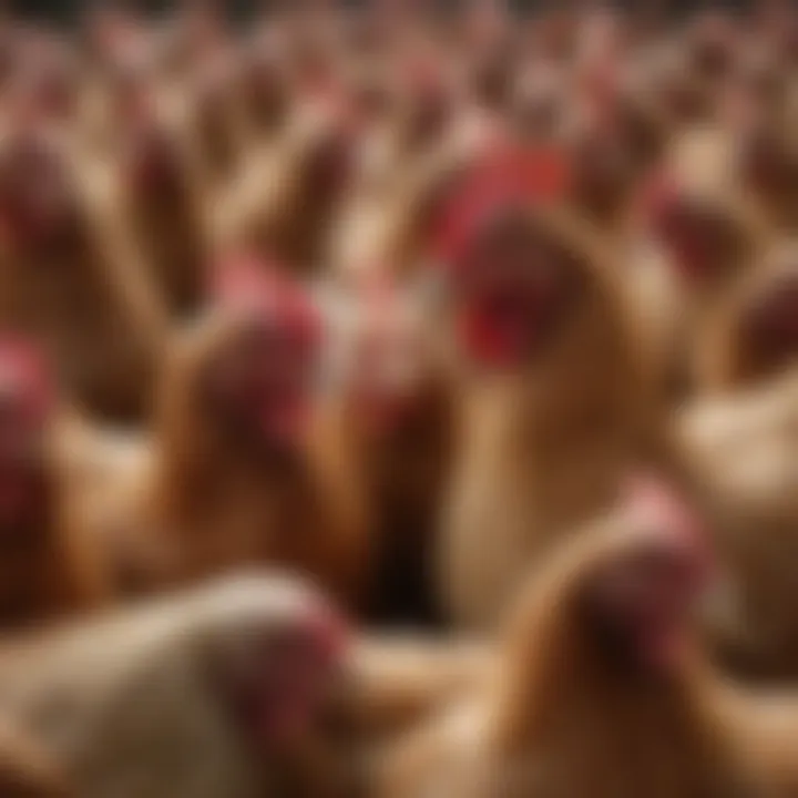 An illustration depicting the genetic traits of large laying hens.