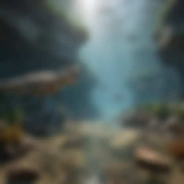An illustration of the Permian-Triassic extinction event showcasing diverse marine life before the event.