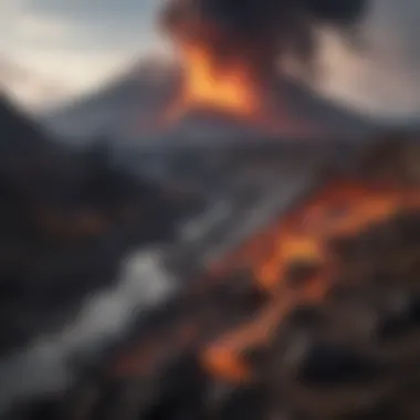 Volcanic Eruptions and Their Global Impact A visual representation of the impact of volcanic eruptions on global climate and species extinction.