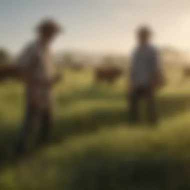 Farmers managing Bahia grass pasture