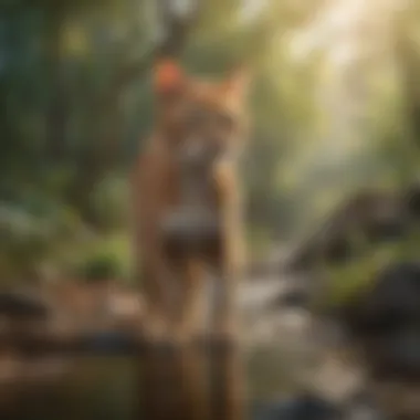 Various fast cat species depicted in their natural environments, emphasizing their ecological roles