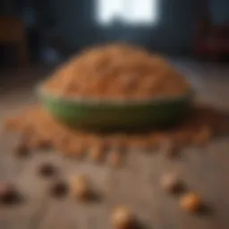 A variety of dog food options arranged aesthetically.