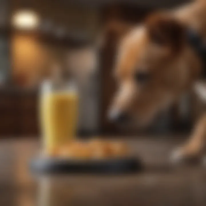 A dog owner measuring food portions for their pet.
