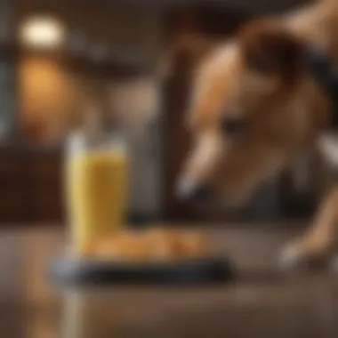 Measuring Portions for Optimal Nutrition A dog owner measuring food portions for their pet.
