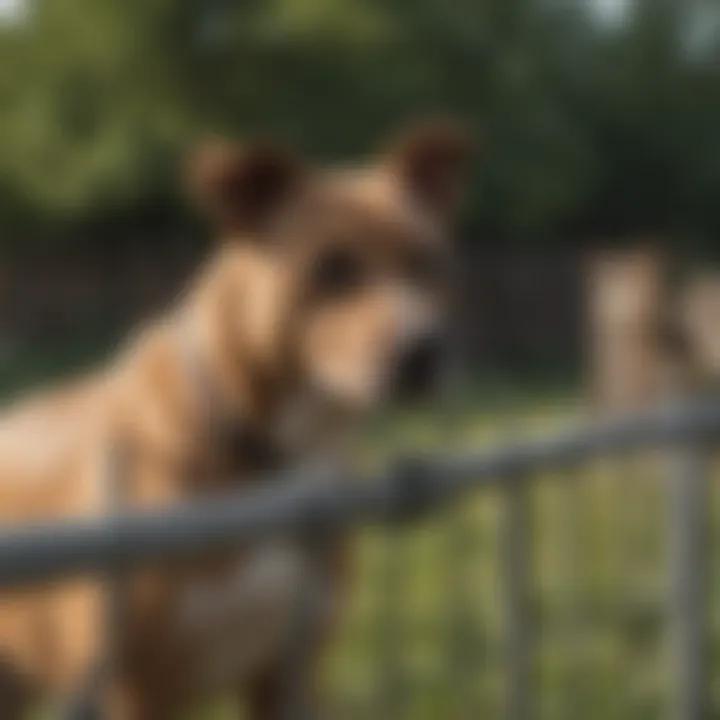 A breed-specific fence setup with additional barriers.