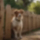 A sturdy, tall wooden fence designed to contain dogs.