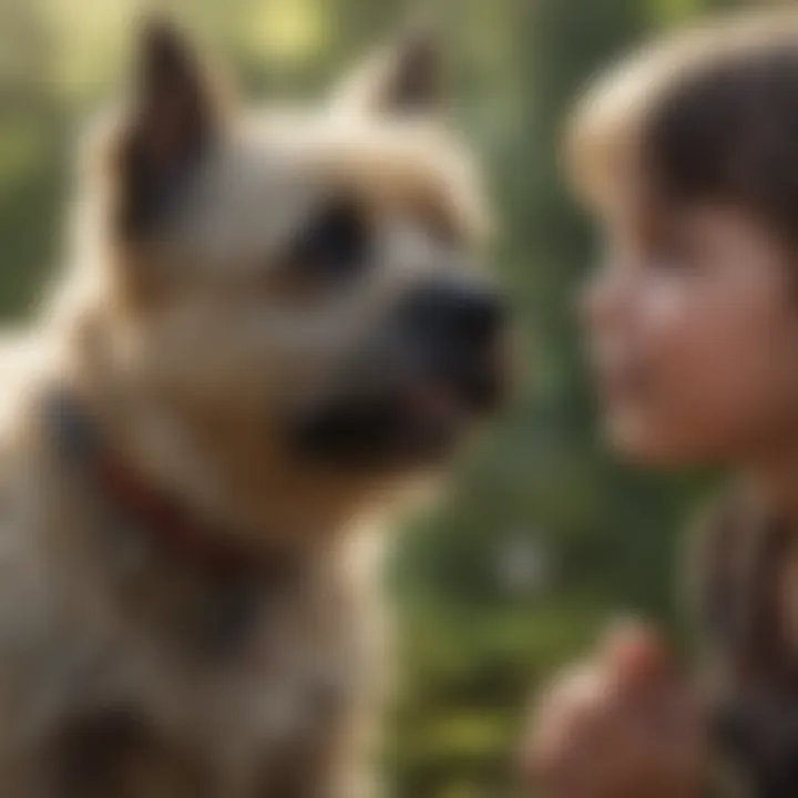 Cairn Terrier interacting with a child