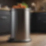 Stylish stainless steel kitchen trash can with a sleek design