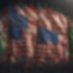 Vibrant representation of a national flag showcasing intricate design elements.