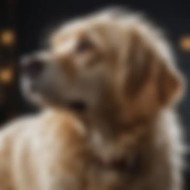 A close-up of a dog's coat, highlighting flea prevention.