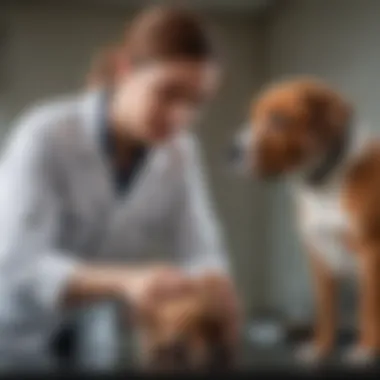Veterinary Consultation for Flea Management A veterinarian examining a dog for flea issues.