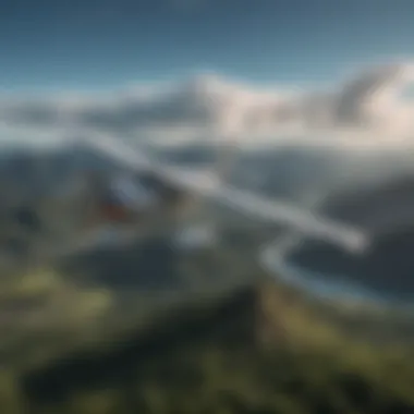 Airplane flying over the scenic landscapes of Cairns, Australia.