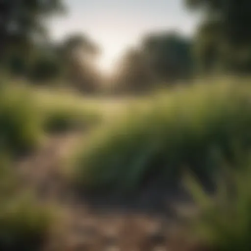 A lush landscape featuring a variety of perennial grasses in different shades of green.