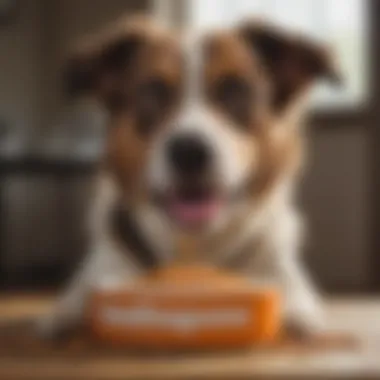 Happy dog enjoying a bowl of high-quality dry food