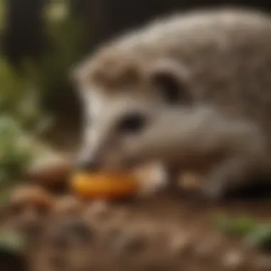 Creating a Secure and Stimulating Feeding Environment A well-organized feeding area with various hedgehog-safe foods