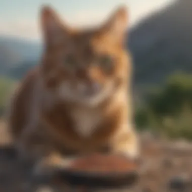 Healthy cat enjoying Hills WD cat food