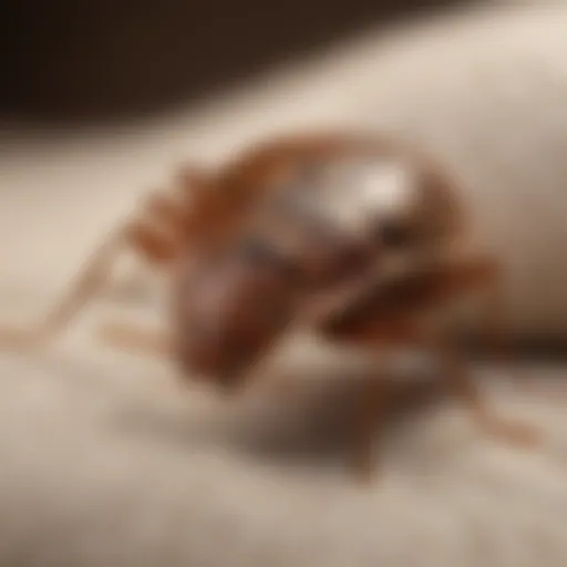 Close-up of a bed bug on fabric