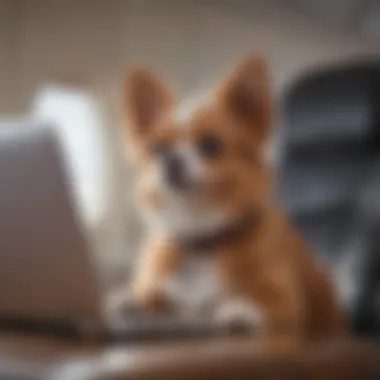 Pet owner checking airline policies on a laptop