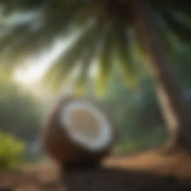 Coconut Tree in Natural Habitat Lush coconut tree in a tropical setting