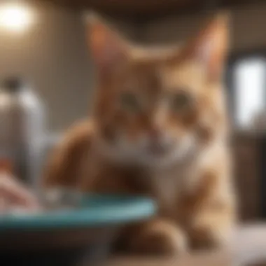 Importance of Veterinary Consultation A cat receiving a veterinary check-up.
