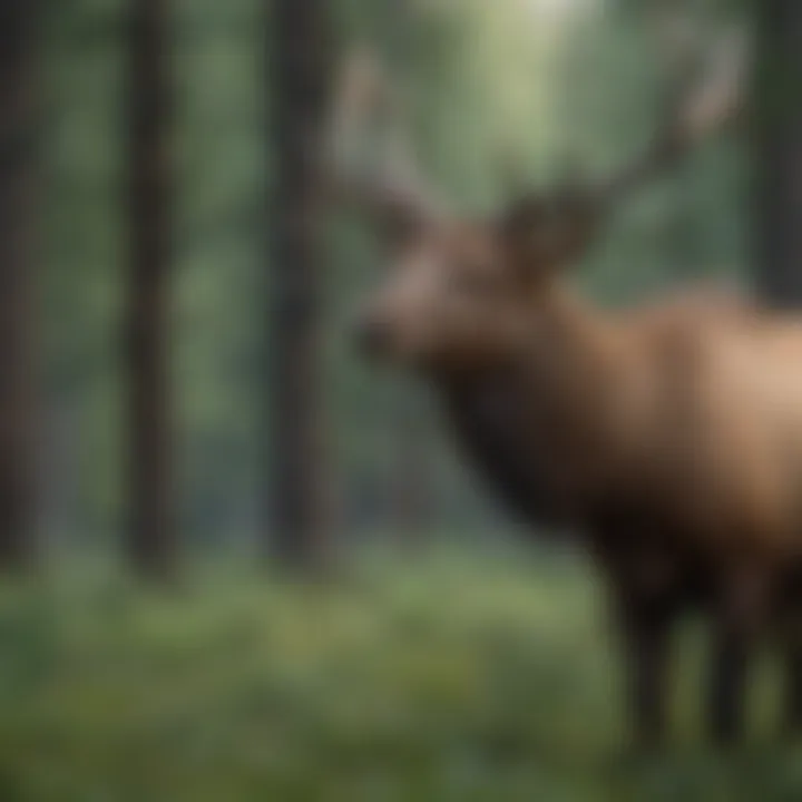 Majestic elk in a Montana forest