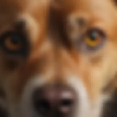 Close-up of a dog showing signs of distress