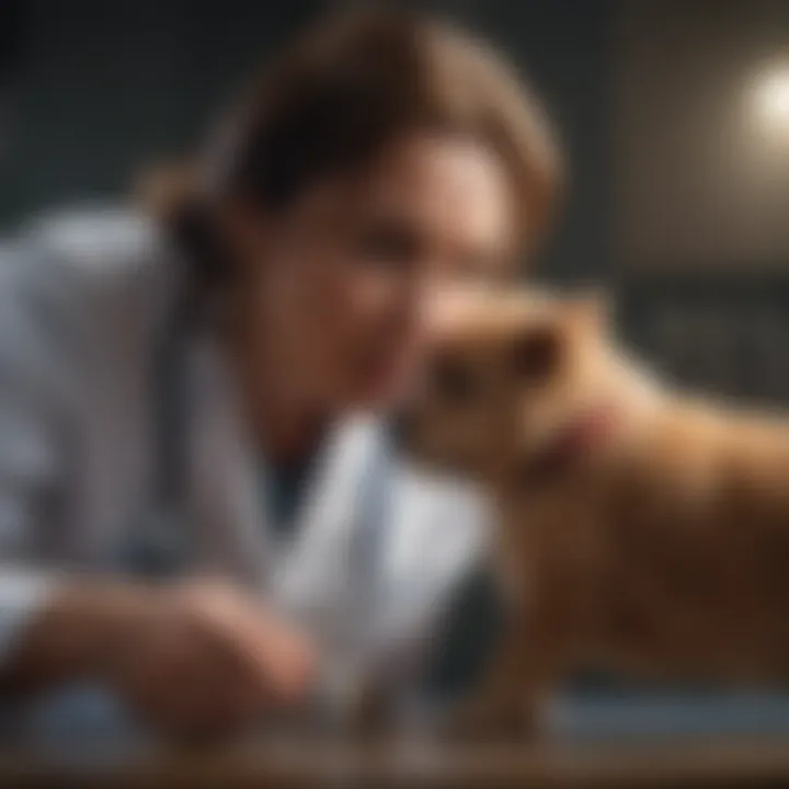 Veterinarian examining a dog