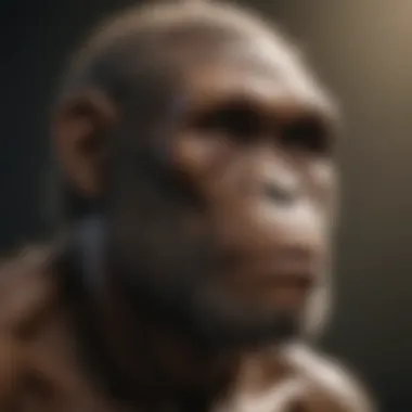 Ancient hominin fossils showcasing evolutionary traits