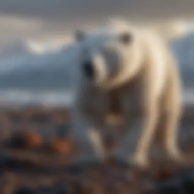 Climate Change: A Catalyst for Extinction A polar landscape impacted by climate change, reflecting environmental shifts.