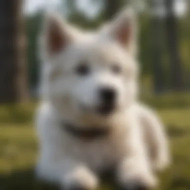 A training session featuring a Huskydoodle and its owner