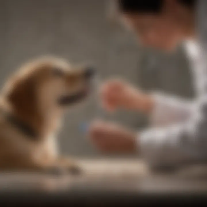 A veterinarian conducting an allergy test on a dog