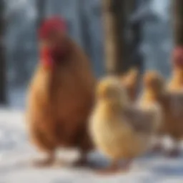 A resilient chicken breed thriving in snowy conditions