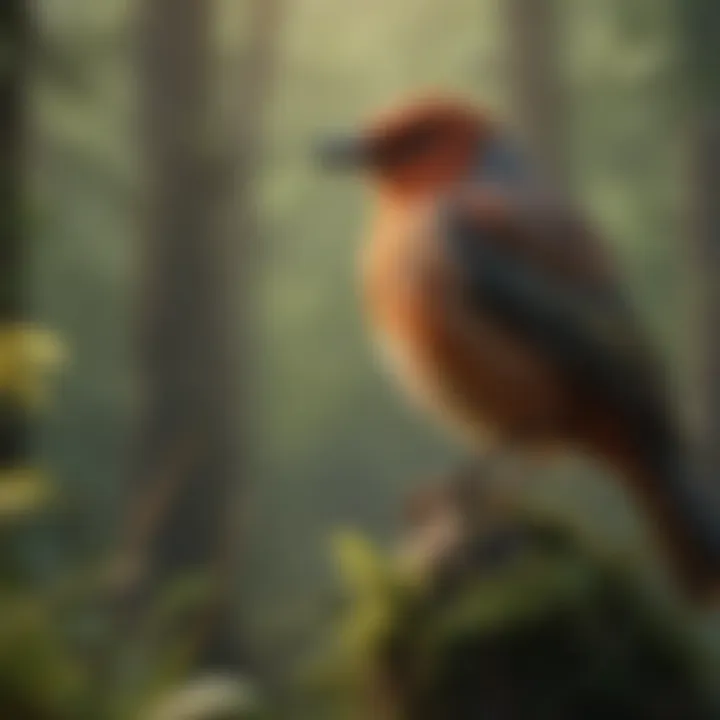 An array of birds in a forest, showcasing their diverse calls.