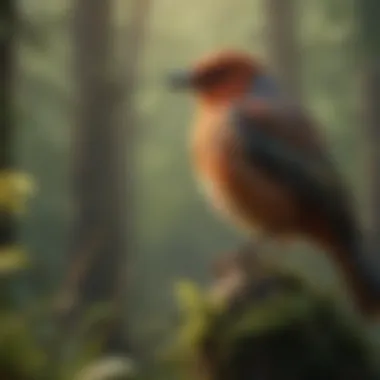 Symphony of Nature: The Diversity of Bird Calls An array of birds in a forest, showcasing their diverse calls.