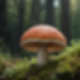 Close-up of a common poisonous mushroom showcasing its distinct cap and gills.