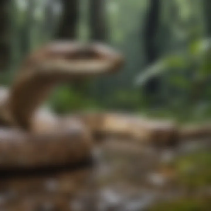 Different snake species in their natural habitat