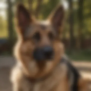 A German Shepherd demonstrating alertness and focus