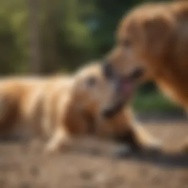 A Golden Retriever showcasing obedience training