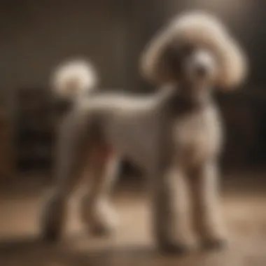 A Poodle engaging in specialized support activities