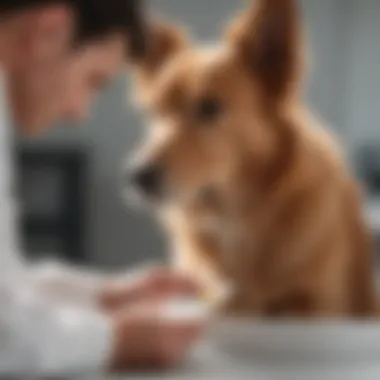 A veterinarian conducting an allergy test on a dog