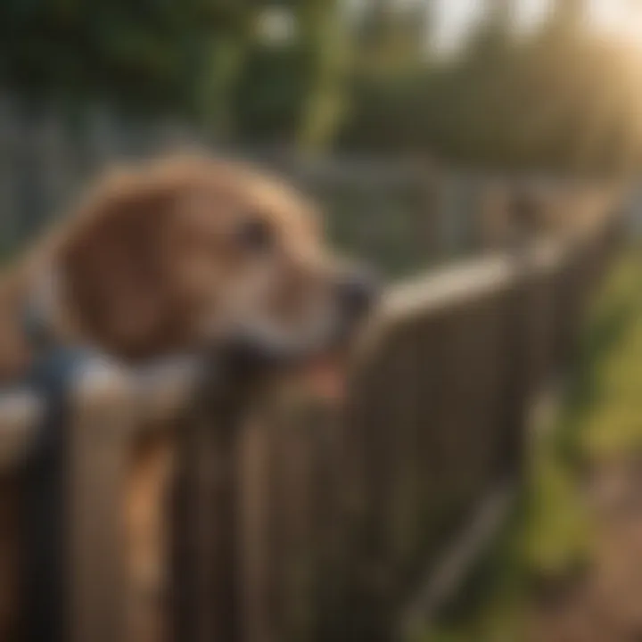 Installation of a no dig pet fence demonstrating an easy setup process without digging.