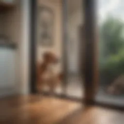 A sleek dog door integrated into a sliding glass door